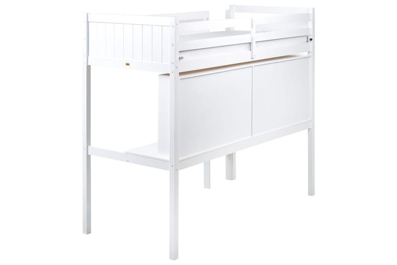 Højseng med skrivebord Foucamont - Hvid - Møbler - Børnemøbler - Børneseng & juniorseng - Højseng børn