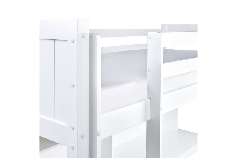 Højseng med skrivebord Foucamont - Hvid - Møbler - Børnemøbler - Børneseng & juniorseng - Højseng børn