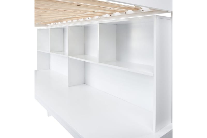 Højseng med skrivebord Foucamont - Hvid - Møbler - Børnemøbler - Børneseng & juniorseng - Højseng børn