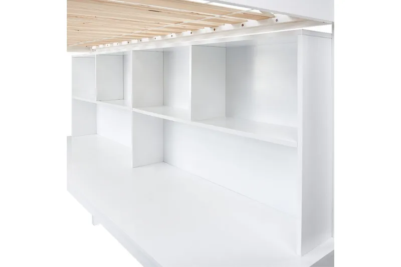 Højseng med skrivebord Foucamont - Hvid - Møbler - Børnemøbler - Børneseng & juniorseng - Højseng børn
