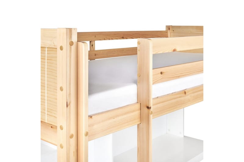 Højseng med skrivebord Foucamont - Lys træ, hvid - Møbler - Børnemøbler - Børneseng & juniorseng - Højseng børn