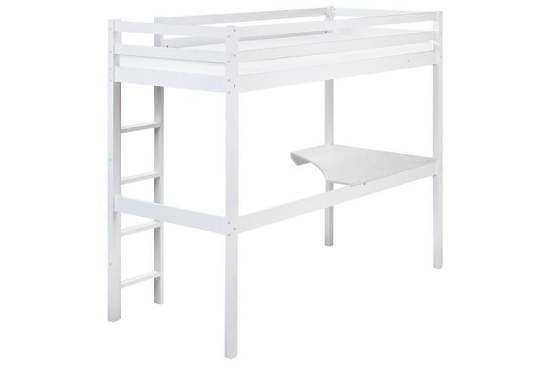 Højseng med skrivebord Loury - Hvid - Møbler - Børnemøbler - Børneseng & juniorseng - Højseng børn