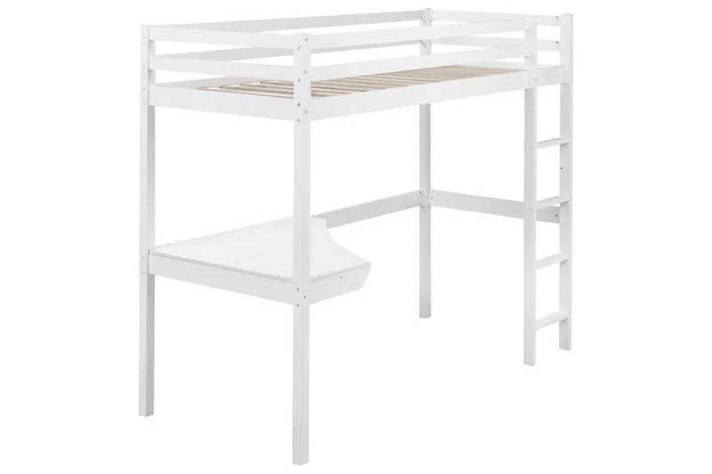 Højseng med skrivebord Loury, Hvid