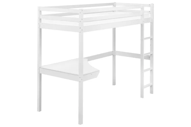 Højseng med skrivebord Loury - Hvid - Møbler - Børnemøbler - Børneseng & juniorseng - Højseng børn