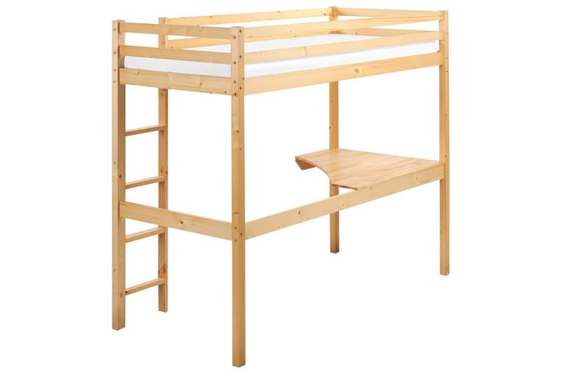 Højseng med skrivebord Loury - Lyst træ - Møbler - Børnemøbler - Børneseng & juniorseng - Højseng børn