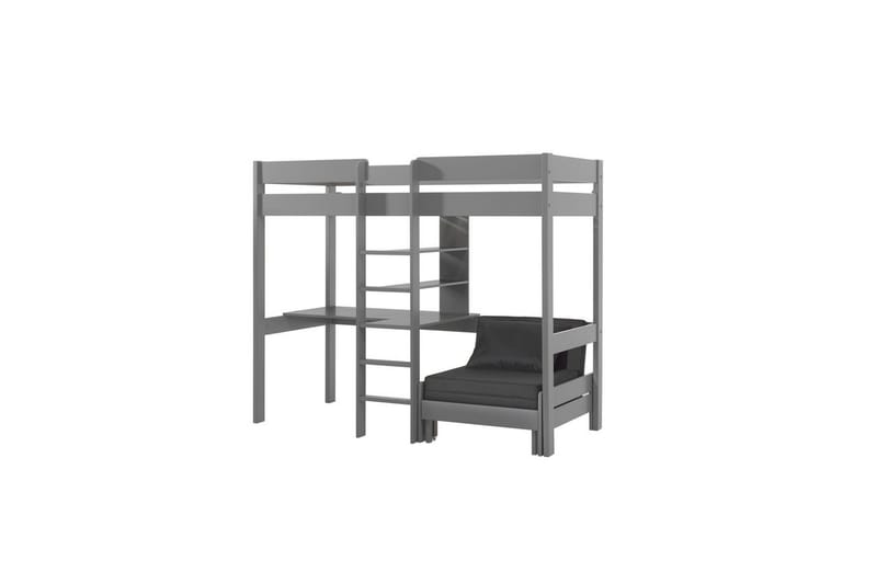 Højsovende Pino Grå, Med sovesofa - Grå, Med sovesofa - Møbler - Børnemøbler - Børneseng & juniorseng - Køjeseng børn