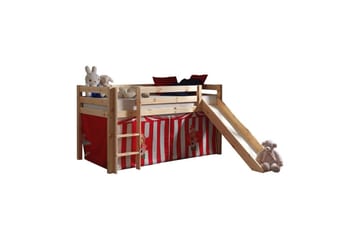 Halvhøj seng med forhæng og rutsjebane Pino Naturlig, Chucky