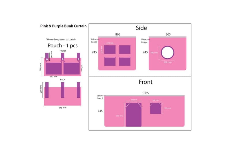 Halvhøj seng med forhæng og rutsjebane Pino Grå, Bella - Grå, Bella - Møbler - Børnemøbler - Børneseng & juniorseng - Højseng børn