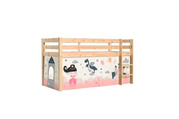 Halvhøj seng med forhæng Pino Naturlig, Prinsesse sophie