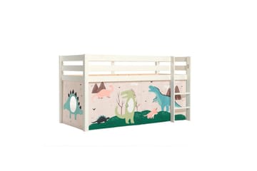 Halvhøj seng med forhæng Pino Hvid, Dino