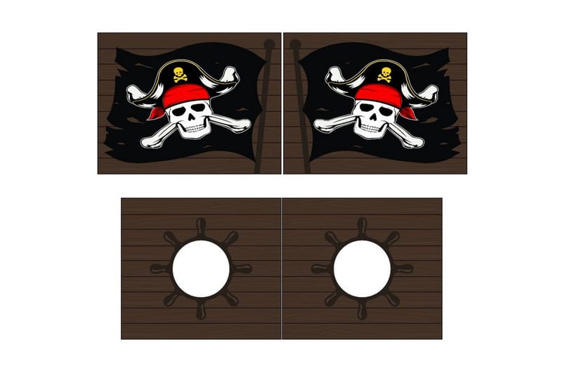 Halvhøj seng med forhæng Pino Naturlig, Caribiske Pirater - Naturlig, Caribiske Pirater - Møbler - Børnemøbler - Børneseng & juniorseng - Køjeseng børn
