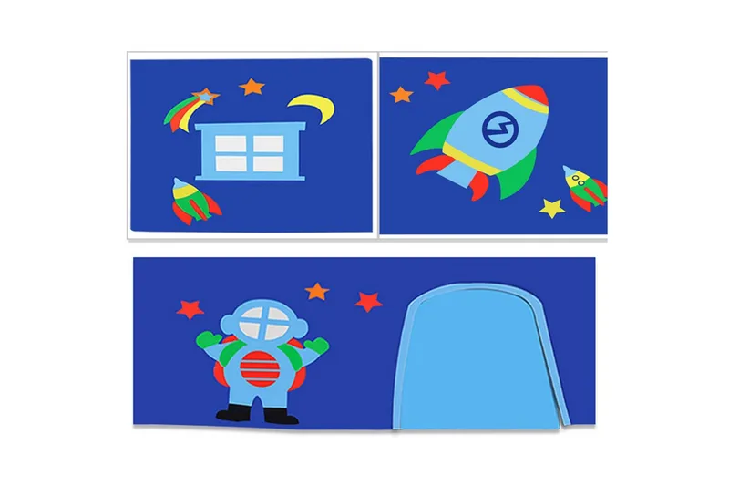 Halvhøj seng med gardin Pino Astro Naturlig, Naturlig, Med rutsjebane, Uden tunnel, 3 - Naturlig, Naturlig, Med rutsjebane, Uden tunnel, 3 - Møbler - Børnemøbler - Børneseng & juniorseng - Højseng børn