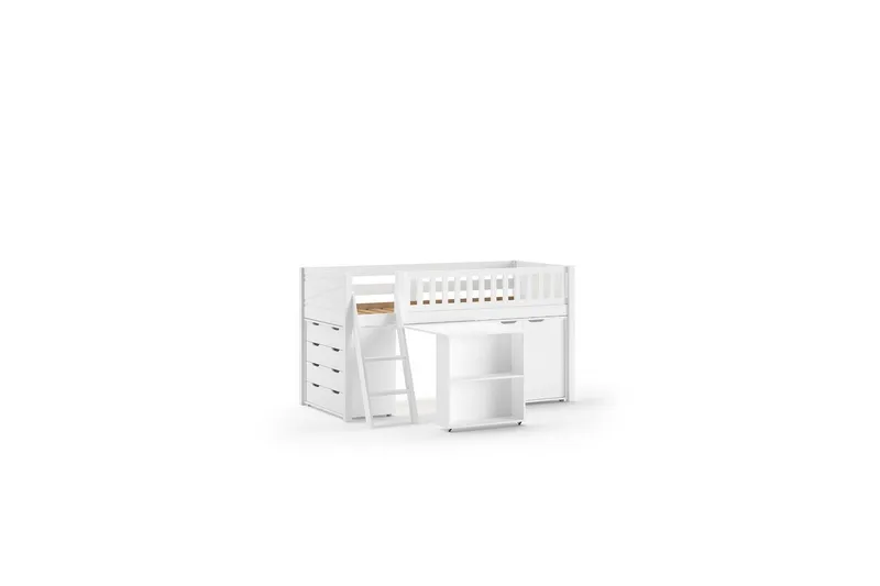 Halvhøj seng med stige Scott matchende skrivebord, en kommode med 3 skuffer og et garderobeskab med 2 døre, undefined