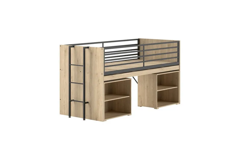 Halvhøj seng og 2 bogreoler Sam Eg, Eg