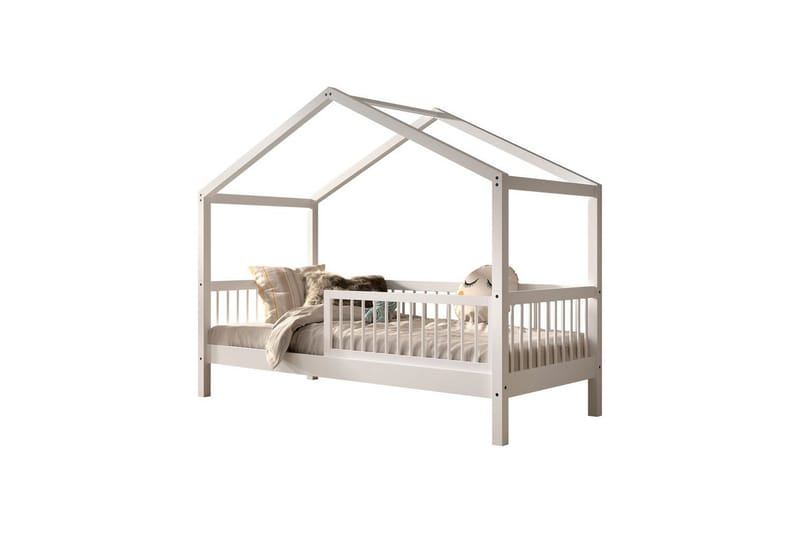 HouseBed med sikkerhedsskinne Forrest Hvid, Hvid