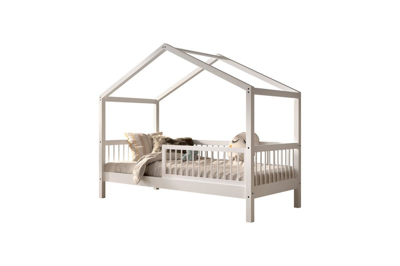 HouseBed med sikkerhedsskinne Forrest Hvid - Hvid - Møbler - Børnemøbler - Børneseng & juniorseng - Husseng