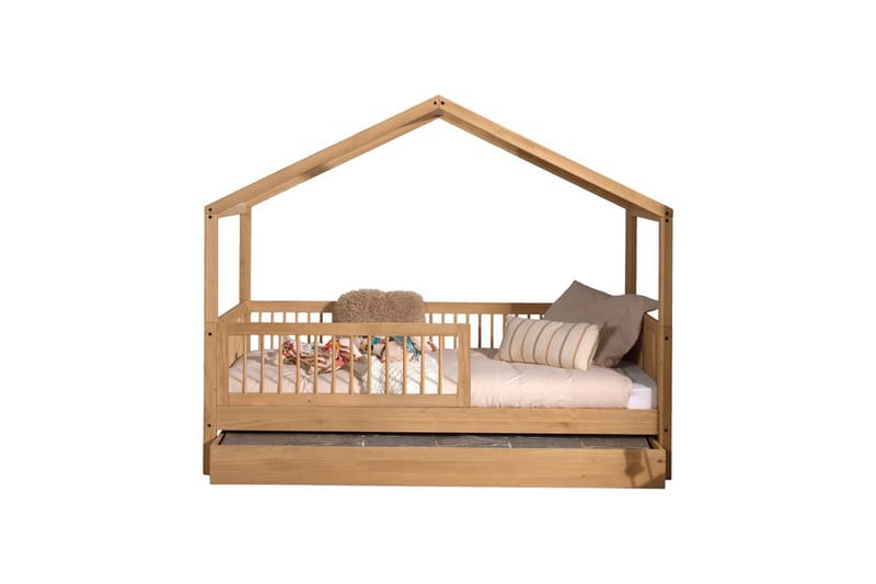 HouseBed med skuffe og sikkerhedsskinne Forrest Egetræ - Egetræ - Møbler - Børnemøbler - Børneseng & juniorseng - Husseng