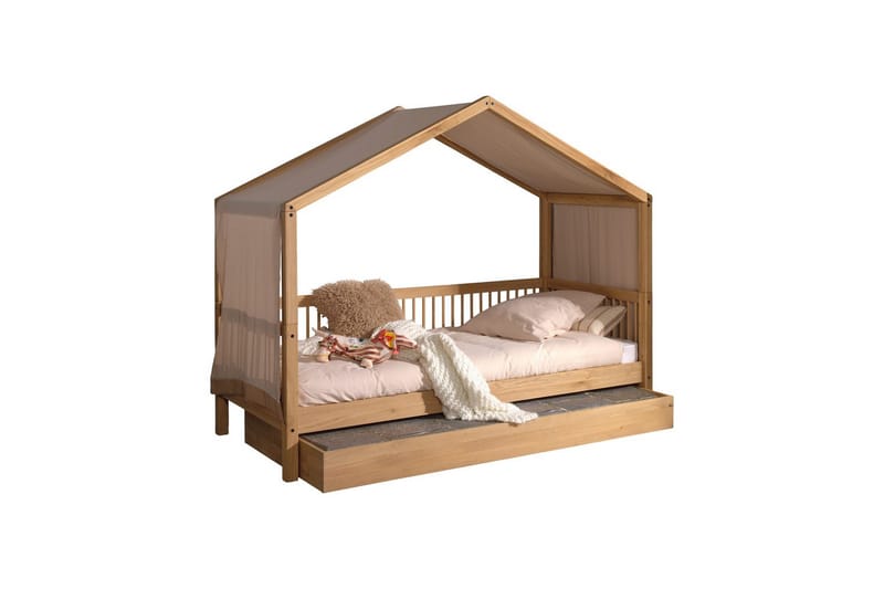 HouseBed med skuffe og tekstilsæt Forrest Egetræ - Egetræ - Møbler - Børnemøbler - Børneseng & juniorseng - Husseng