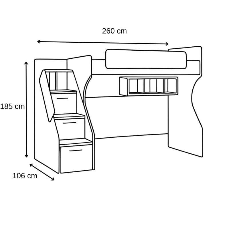 Bunk Bed Homitis - Møbler - Børnemøbler - Børneseng & juniorseng - Husseng