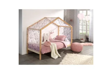 Husseng med Tekstilsæt Dallas 90x200 cm Naturlig, Uden hegn, Uden skuffe - Naturlig, Uden hegn, Uden skuffe - Møbler - Børnemøbler - Børneseng & juniorseng - Husseng