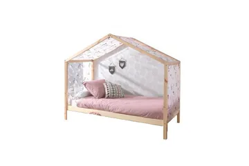 Husseng med Tekstilsæt Dallas 90x200 cm Naturlig, Uden hegn, Uden skuffe - Naturlig, Uden hegn, Uden skuffe - Møbler - Børnemøbler - Børneseng & juniorseng - Husseng