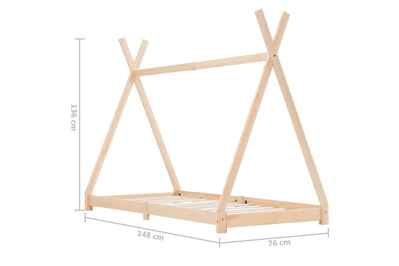 Sengestel Til Husseng 70 X 140 Cm Massivt Fyrretræ - Brun - Møbler - Børnemøbler - Børneseng & juniorseng - Husseng