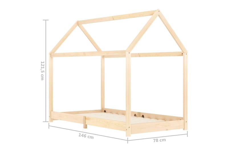 Sengestel Til Husseng 70 X 140 Cm Massivt Fyrretræ - Brun - Møbler - Børnemøbler - Børneseng & juniorseng - Husseng