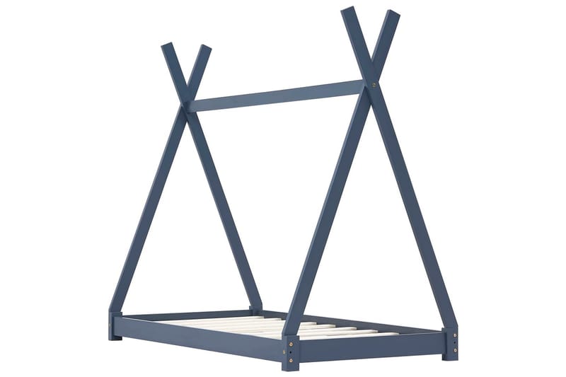 Sengestel Til Husseng 70 X 140 Cm Massivt Fyrretræ Grå - Grå - Møbler - Børnemøbler - Børneseng & juniorseng - Husseng