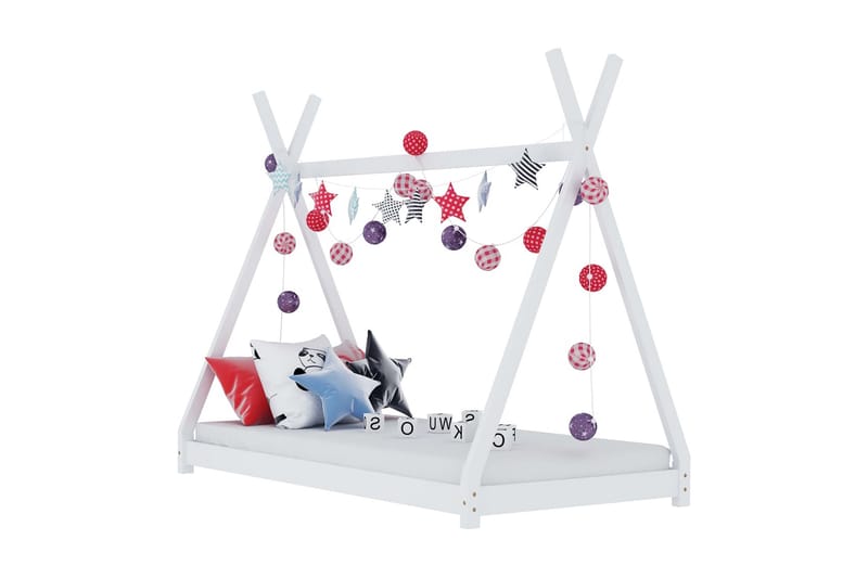 Sengestel Til Husseng 70 X 140 Cm Massivt Fyrretræ Hvid - Hvid - Møbler - Børnemøbler - Børneseng & juniorseng - Husseng