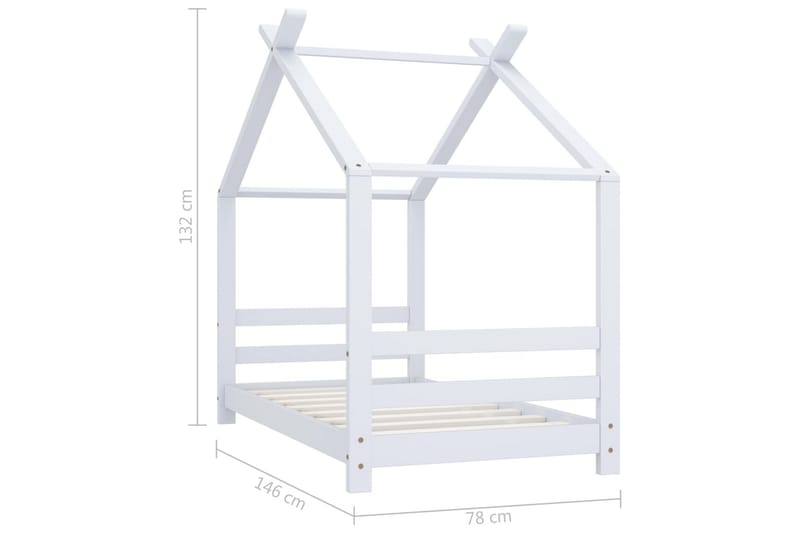 Sengestel Til Husseng 70x140 cm Massivt Fyrretræ Hvid - Møbler - Børnemøbler - Børneseng & juniorseng - Husseng