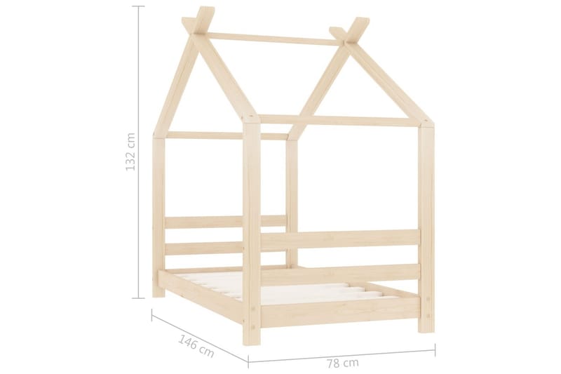 Sengestel Til Husseng 70x140 cm Massivt Fyrretræ - Møbler - Børnemøbler - Børneseng & juniorseng - Husseng