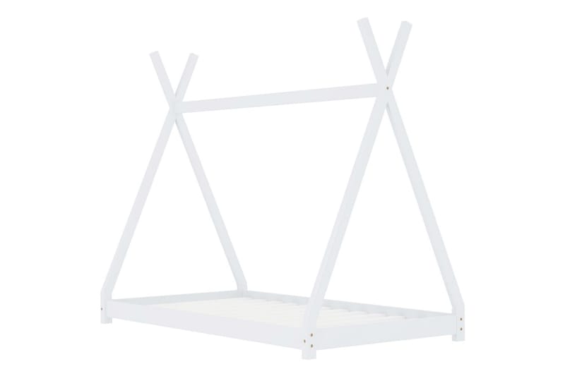 Sengestel Til Husseng 80 X 160 Cm Massivt Fyrretræ Hvid - Hvid - Møbler - Børnemøbler - Børneseng & juniorseng - Husseng