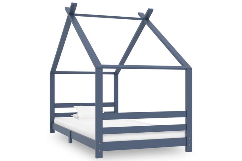 Sengestel Til Husseng 90x200 cm Massivt Fyrretræ Grå - Møbler - Børnemøbler - Børneseng & juniorseng - Husseng