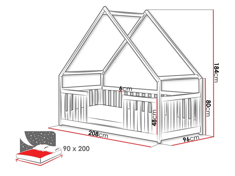 Jovricon Hussäng 96x208 cm - Beige - Møbler - Børnemøbler - Børneseng & juniorseng - Husseng