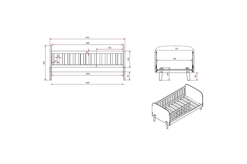 Juniorseng Kiddy - Møbler - Børnemøbler - Børneseng & juniorseng