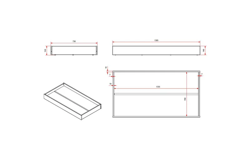 Juniorseng med skuffe Peuterseng Hvid - Hvid - Møbler - Børnemøbler - Børneseng & juniorseng