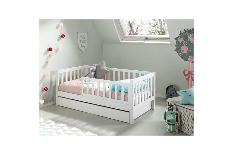 Juniorseng med skuffe Peuterseng Hvid - Hvid - Møbler - Børnemøbler - Børneseng & juniorseng