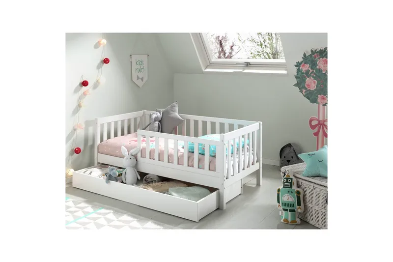 Juniorseng med skuffe Peuterseng Hvid - Hvid - Møbler - Børnemøbler - Børneseng & juniorseng