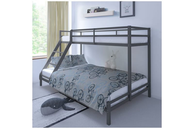 Køjeseng Alpi 280x142x143 cm, Grå - 280x142x143 cm, Grå - Møbler - Børnemøbler - Børneseng & juniorseng - Køjeseng børn