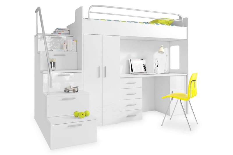 Apollo Højseng inkl Madras, Hvid