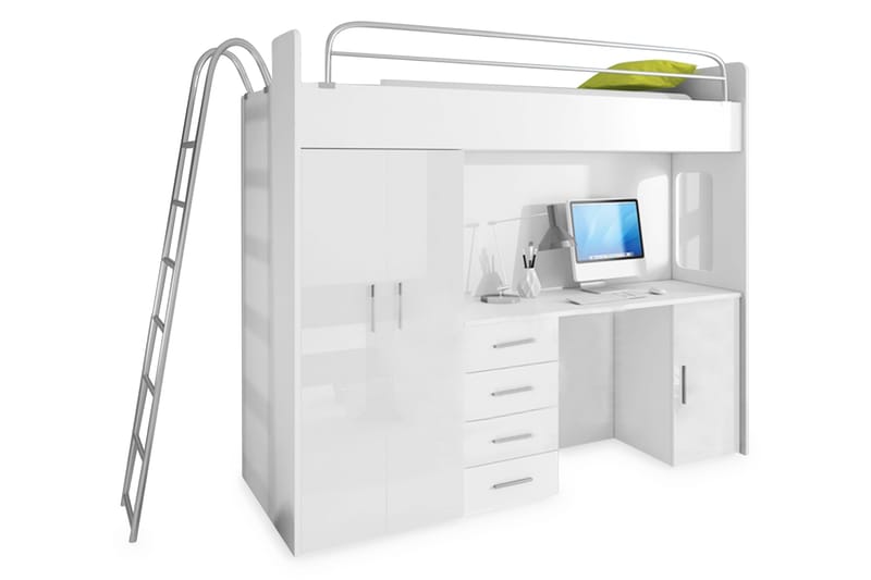 Apollo Højseng inkl Madras, Hvid