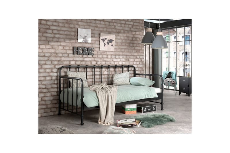 Køjeseng Bronxx Sort 90x200 cm - Møbler - Børnemøbler - Børneseng & juniorseng