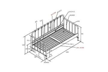 Køjeseng Bronxx Sort 90x200 cm - Møbler - Børnemøbler - Børneseng & juniorseng