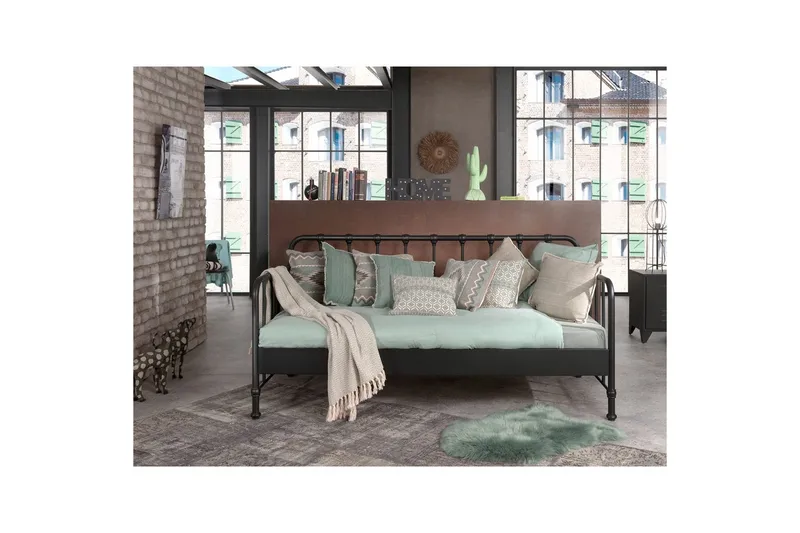 Køjeseng Bronxx Sort 90x200 cm - Møbler - Børnemøbler - Børneseng & juniorseng