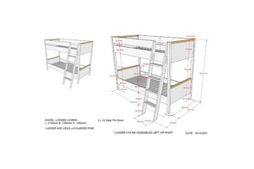 Køjeseng London Hvid - Hvid - Møbler - Børnemøbler - Børneseng & juniorseng - Køjeseng børn