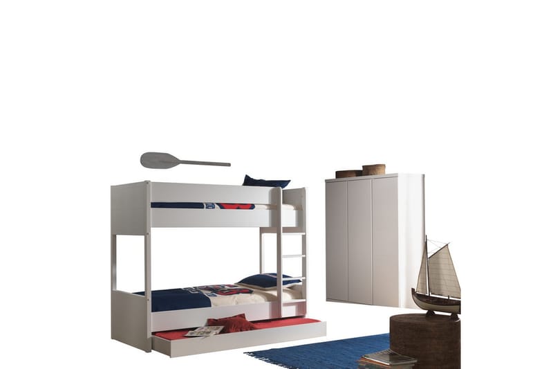 Køjeseng med skuffe og garderobe Lara - Møbler - Børnemøbler - Børneseng & juniorseng - Køjeseng børn