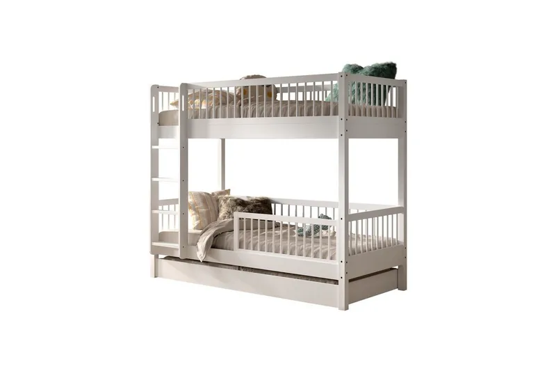 Køjeseng med skuffe og sikkerhedsgitter Forrest Bøg - Bøg - Møbler - Børnemøbler - Børneseng & juniorseng - Køjeseng børn