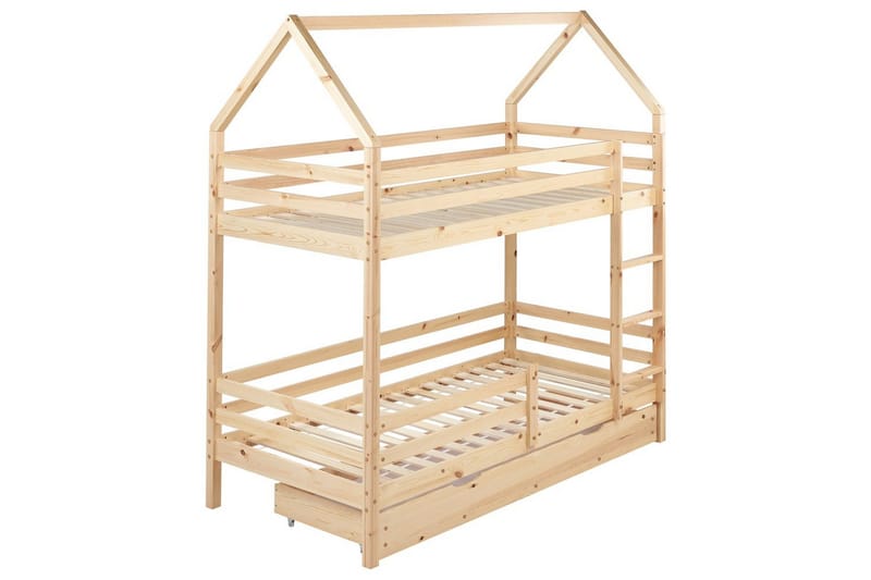 Køjeseng med skuffer Girgols - Brun - Møbler - Børnemøbler - Børneseng & juniorseng - Køjeseng børn