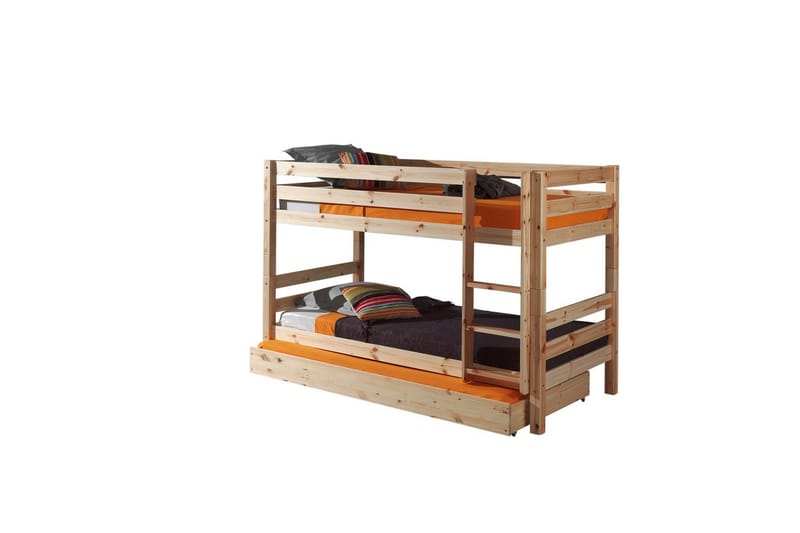 Køjeseng med UnderSeng Pino Naturlig, 140 cm - Naturlig, 140 cm - Møbler - Børnemøbler - Børneseng & juniorseng - Køjeseng børn