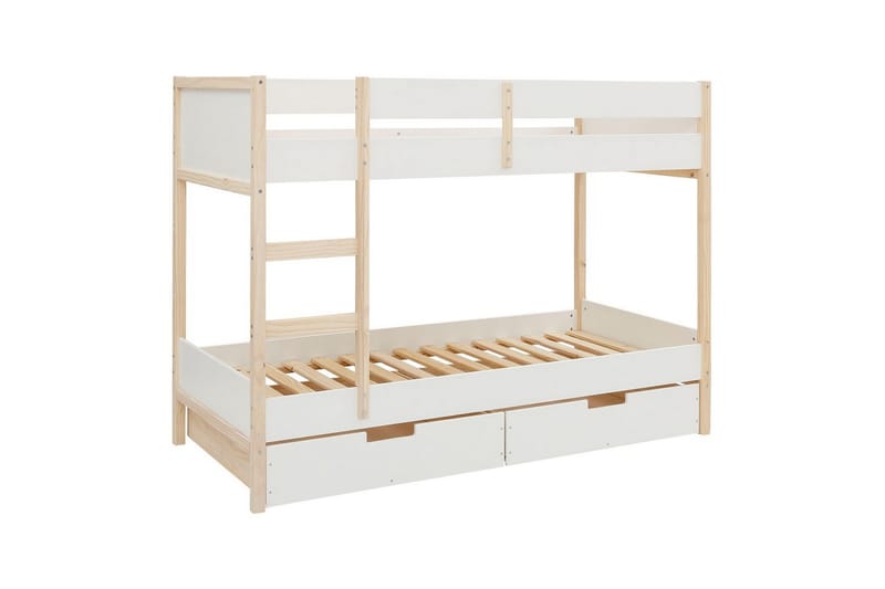 Køjeseng Square Line Hvid, 150x205x96 cm - Hvid, 150x205x96 cm - Møbler - Børnemøbler - Børneseng & juniorseng - Køjeseng børn